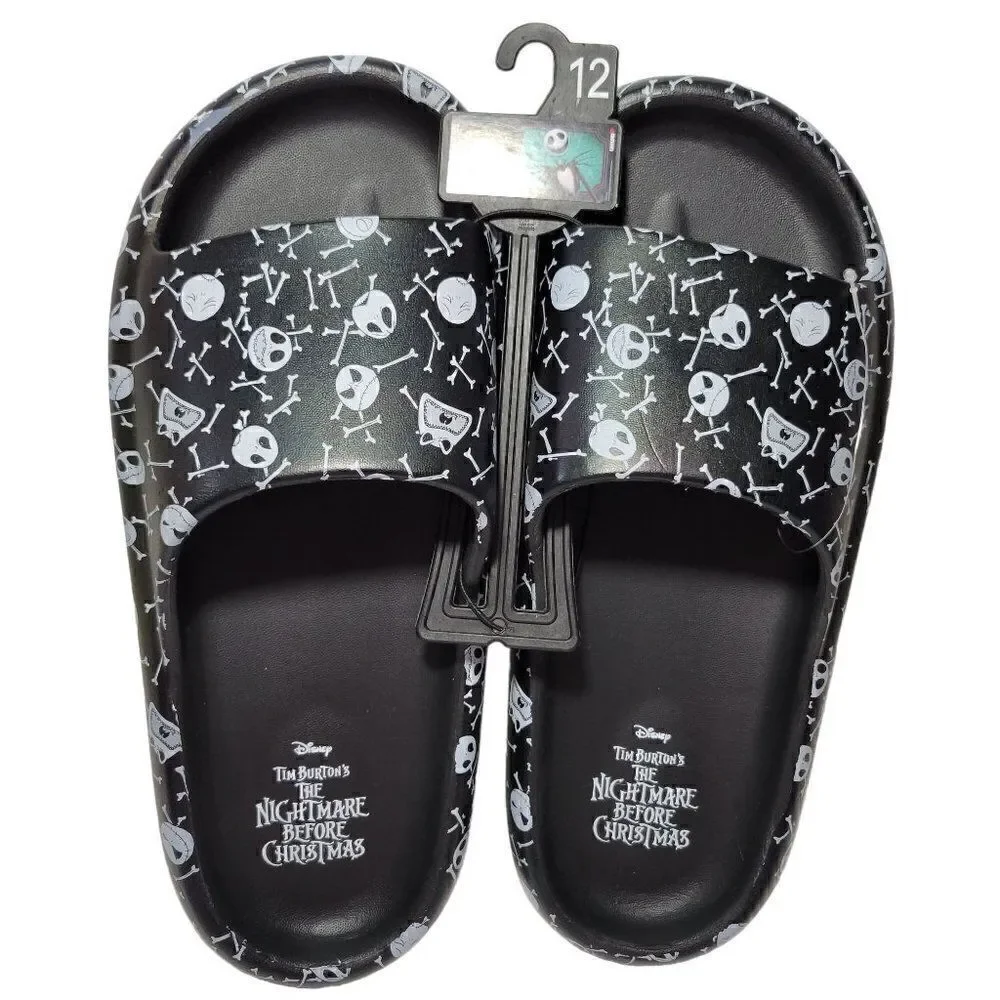 Disney Nightmare Before Christmas Slides Mens 12 Sandal Shoes Jack Skellington
